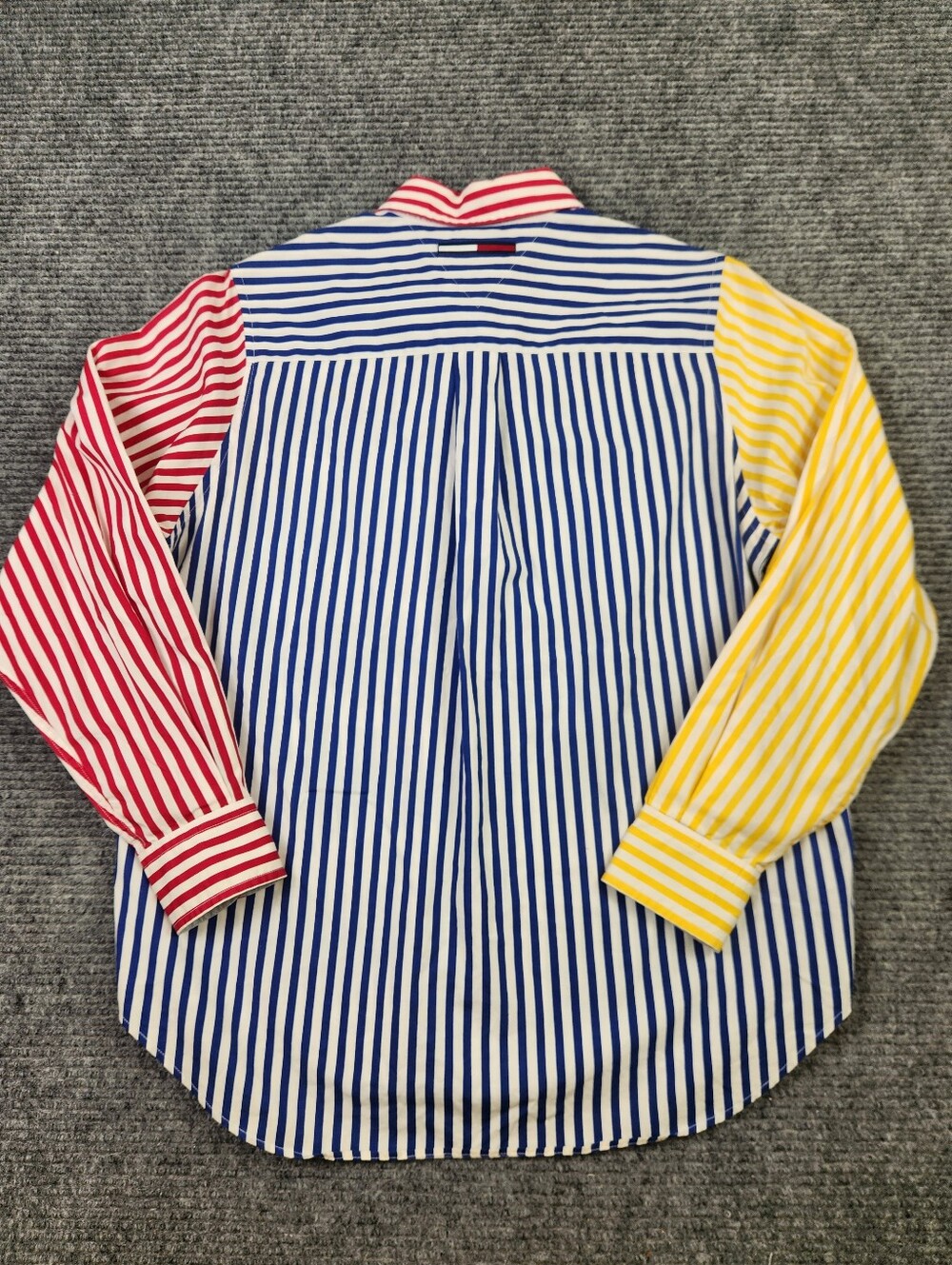 Tommy Hilfiger Women’s Vintage 1990's Colorblock Pinstripe Button Up Shirt Sz 8 - Picture 10 of 13